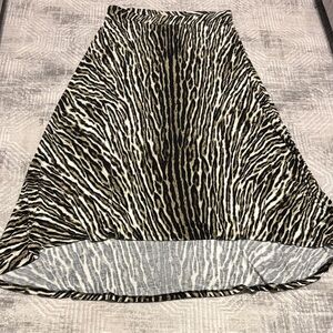 Michael Kors Black & Cream Animal Print High-Low Skirt